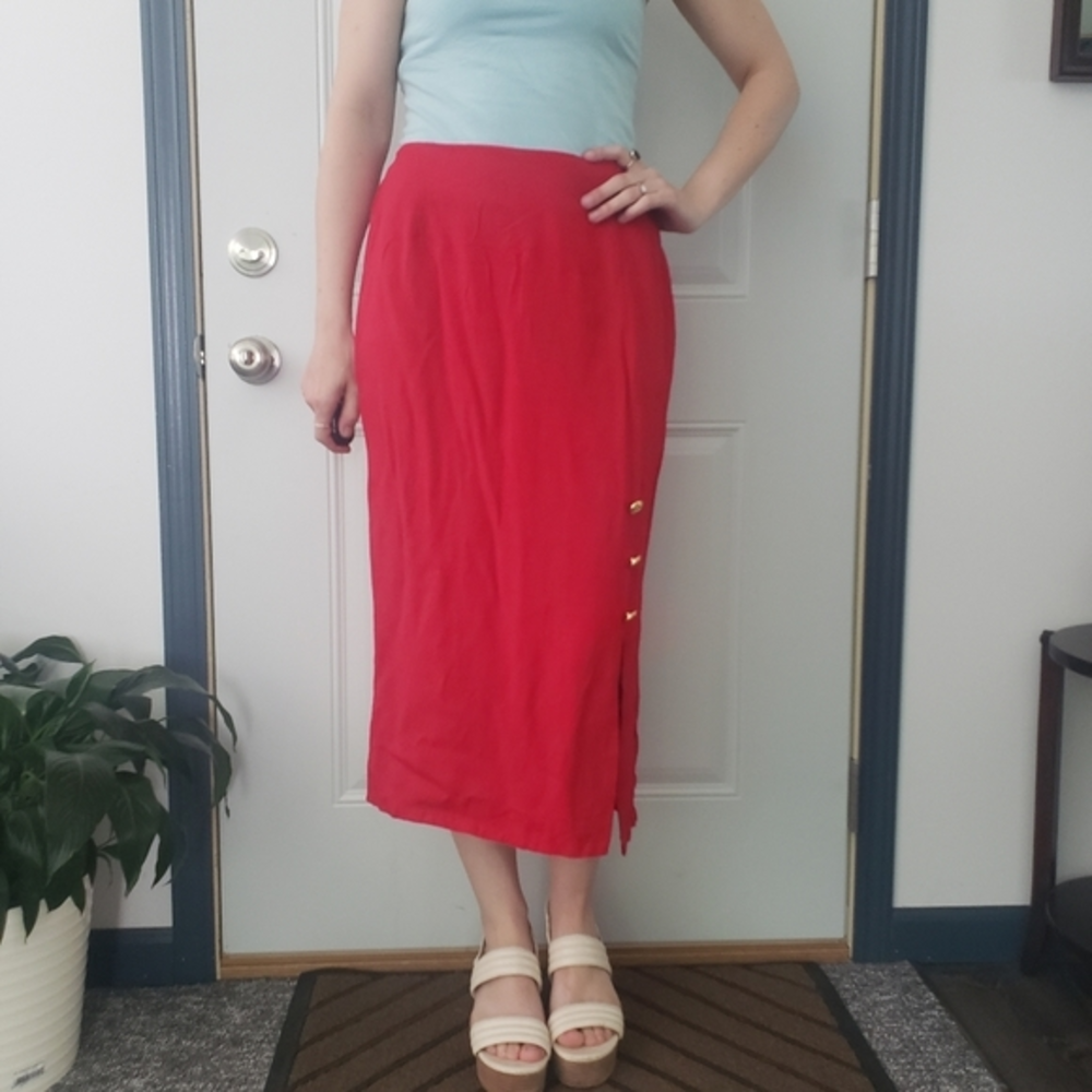 Y2K‎ Fashion Bug Midi Skirt with Slit